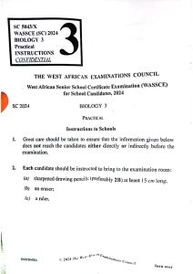 WAEC 2024 BIOLOGY PRACTICAL:SPECIMENS|QUESTIONS AND ANSWERS